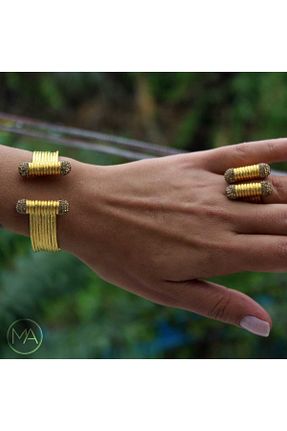 ست جواهر طلائی زنانه روکش طلا Ma Atölye - کد 769979683