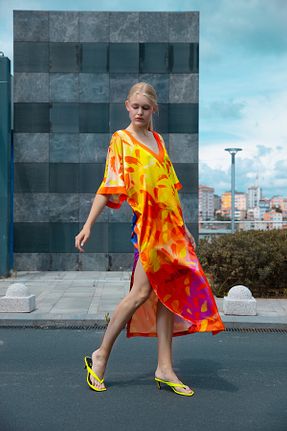 کیمونو و کافتان نارنجی زنانه پلی استر ShotOf - کد 95171657