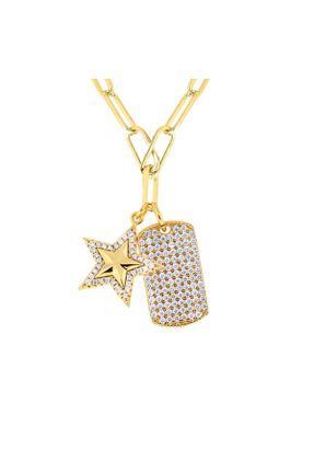 گردنبند جواهر زرد زنانه فلزی Merano Design - کد 96009552