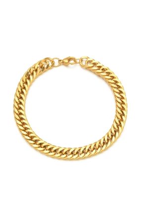 دستبند استیل طلائی زنانه فولاد ( استیل ) کد 657798522