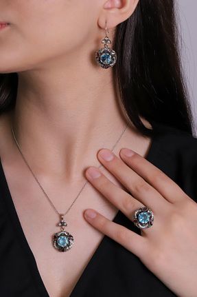 ست نقره رنگی زنانه 3 تایی Beyisa - کد 658282764