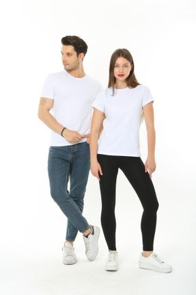 تی شرت سفید زنانه رگولار یقه گرد پنبه (نخی) 2