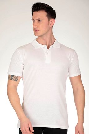 پولوشرت سفید مردانه پنبه پلی استر LEYEL Moda - کد 657699747