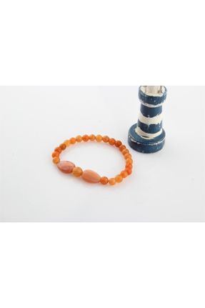 گردنبند جواهر نارنجی زنانه سنگی کد 237632708