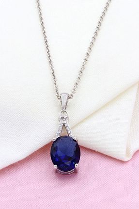 گردنبند نقره آبی زنانه 925 عیار Akyüz Gümüş - کد 658172417