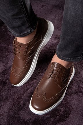 کفش کژوال قهوه ای مردانه چرم طبیعی پاشنه کوتاه ( 4 - 1 cm ) پاشنه ساده کد 99706544
