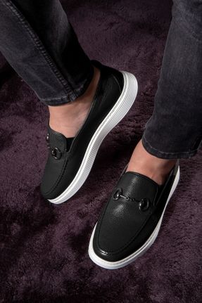 کفش کژوال مشکی مردانه چرم طبیعی پاشنه کوتاه ( 4 - 1 cm ) پاشنه ساده کد 100426496