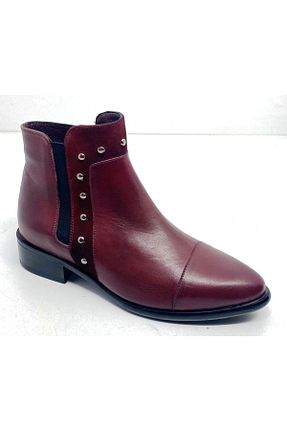بوت / نیم بوت زرشکی زنانه چرم خالص SAST - کد 658958333