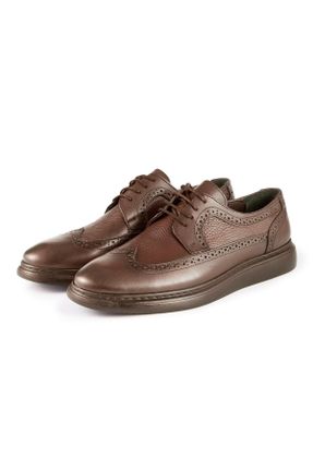 کفش کلاسیک قهوه ای مردانه چرم طبیعی پاشنه کوتاه ( 4 - 1 cm ) پاشنه ساده کد 319885187