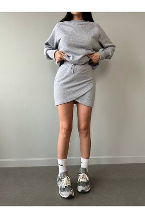 ست بالاتنه و پائین تنه طوسی زنانه بافتنی lis blanc - کد 659814390