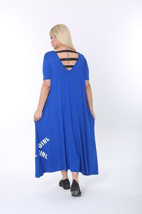 لباس سایز بزرگ بنفش زنانه پنبه ای xlargebutik - کد 658730520