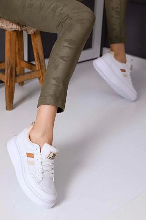 کفش اسنیکر سفید زنانه بند دار NAVİSHOES - کد 660003177