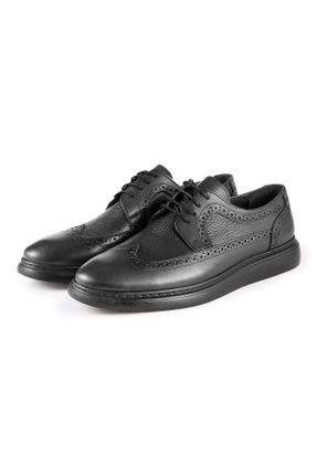 کفش کلاسیک مشکی مردانه چرم طبیعی پاشنه کوتاه ( 4 - 1 cm ) پاشنه ساده کد 319879309