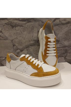 کفش کژوال سفید زنانه چرم طبیعی پاشنه کوتاه ( 4 - 1 cm ) پاشنه ساده کد 659750976