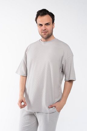 ست بالاتنه و پائین تنه طوسی مردانه بافتنی GAREN - کد 660400048