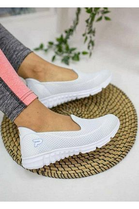 کفش اسنیکر سفید زنانه بدون بند TUUBA SHOES - کد 660469272