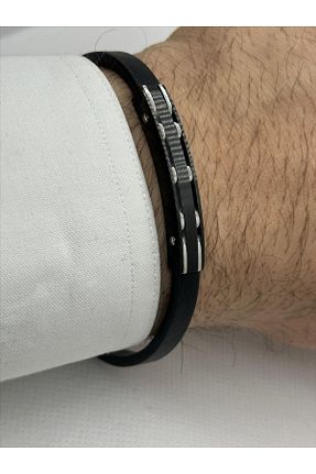 دستبند استیل (فولاد) مشکی مردانه saran aksesuar - کد 660636257