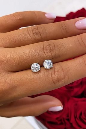 گوشواره الماس سفید نگین دار Crystal Diamond Zirconia - کد 660157540