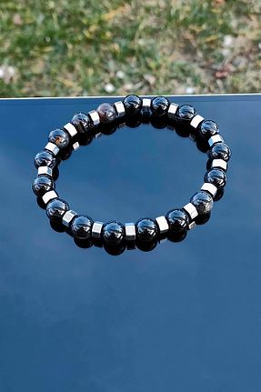 دستبند جواهر مشکی مردانه سنگ طبیعی TREND COLLECTİON - کد 660060661