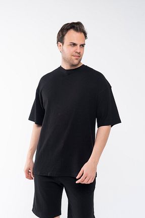 ست بالاتنه و پائین تنه مشکی مردانه بافتنی GAREN - کد 660402526