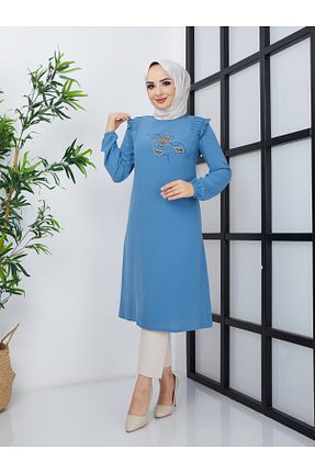 تونیک حجاب آبی زنانه بافتنی BELLİNA - کد 660475398