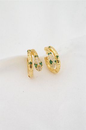 گوشواره جواهر طلائی زیرکن By Zeyna Aksesuar - کد 324952920