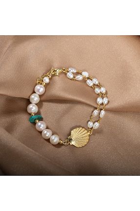 دستبند مروارید سفید مروارید فرهنگی OSMANLI DOĞAL TAŞ - کد 661639515