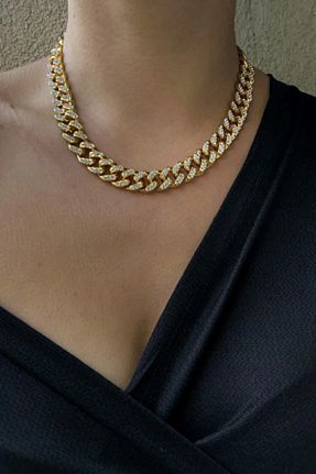 گردنبند استیل ( فولاد ) طلائی زنانه استیل ضد زنگ UBUH SHOP - کد 662041528