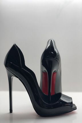 کفش پاشنه بلند کلاسیک مشکی زنانه چرم لاکی HAYYSHOES - کد 86558950