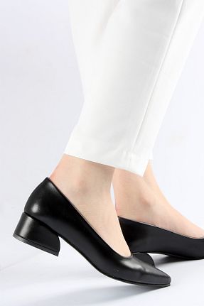 کفش پاشنه بلند کلاسیک مشکی زنانه چرم مصنوعی FORS SHOES - کد 87179017