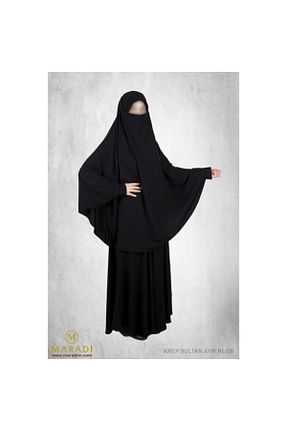 ست بالاتنه و پائین تنه حجاب مشکی زنانه Asimetrik Elimkon - کد 87330229