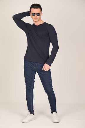 تیشرت سرمه ای مردانه رگولار Tt Line - کد 464039401