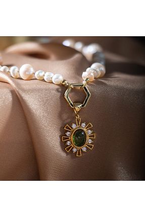 گردنبند جواهر رنگی زنانه سنگ OSMANLI DOĞAL TAŞ - کد 661827917