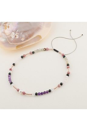 گردنبند جواهر بنفش زنانه سنگ OSMANLI DOĞAL TAŞ - کد 661672097