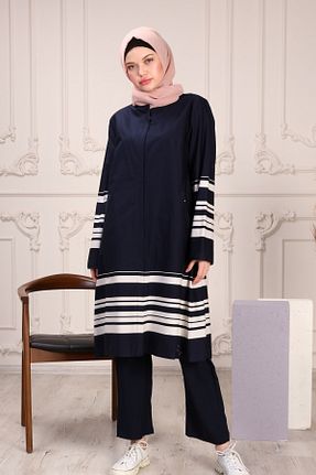 ست بالاتنه و پائین تنه حجاب سرمه ای زنانه گشاد Reis - کد 661970713