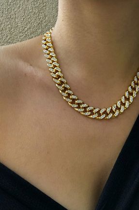 گردنبند استیل ( فولاد ) طلائی زنانه استیل ضد زنگ UBUH SHOP - کد 662041528