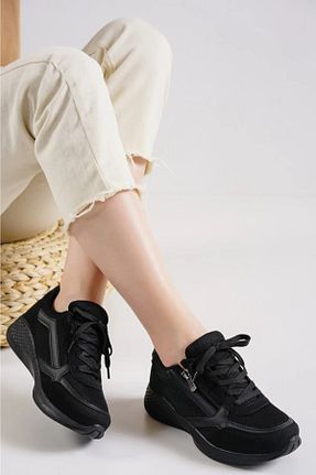 کفش اسنیکر مشکی زنانه پارچه ای Zerenyus - کد 662099842