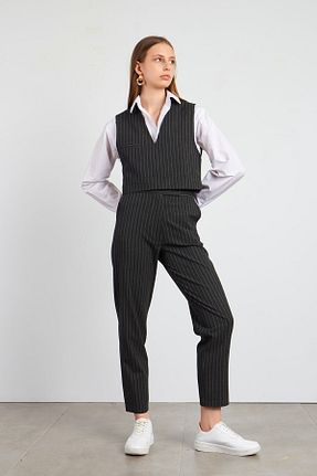 ست بالاتنه و پائین تنه طوسی زنانه بافتنی Ortaya Çık - کد 654312993