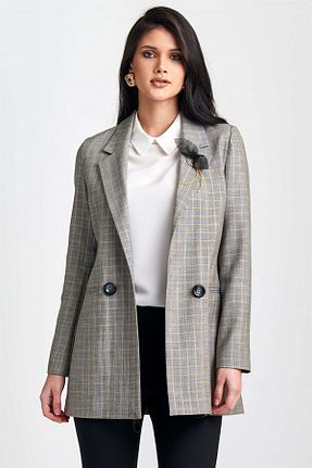 کت حجاب طوسی زنانه رگولار Esswaap - کد 40468210