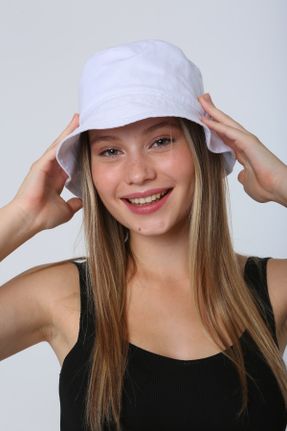 کلاه سفید زنانه پنبه (نخی) کد 92481572