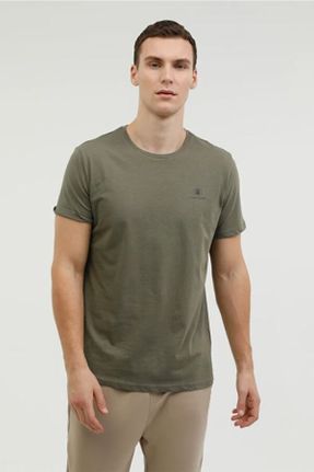 تی شرت سبز مردانه رگولار یقه گرد مخلوط پلی استر تکی کد 662705968