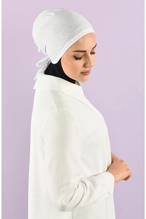 روسری سفید پنبه ای NUR TEKSTİL - کد 663708034