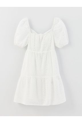 لباس سفید زنانه بافتنی آستین-کوتاه کد 662853618