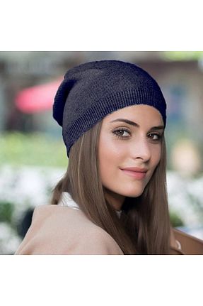 کلاه پشمی سرمه ای زنانه پنبه ای Kardelen Butik Denizli - کد 663639638