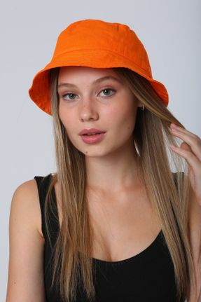 کلاه نارنجی زنانه پنبه (نخی) کد 276178678