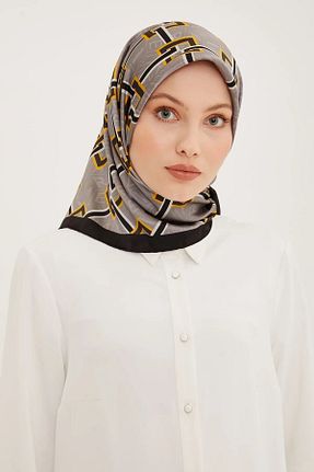 روسری قهوه ای کرپ ساتن ابریشم Armine - کد 663647207