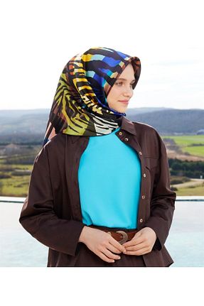 روسری زرشکی کرپ ساتن ابریشم Armine - کد 663651152