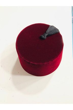 کلاه زرشکی زنانه مخمل SEDACAN KOSTÜM - کد 81094484