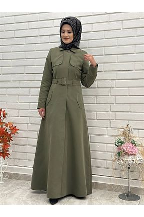 ترنچکت خاکی زنانه مخلوط ویسکون بدون آستر کد 442717913