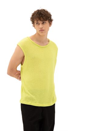 تی شرت سبز مردانه اورسایز یقه آویز پنبه (نخی) بیسیک کد 664489033